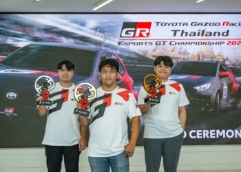 โตโยต้าร่วมแสดงความยินดี “ธนภัทร – ไชยภัทร – ไหมจักรี” ผู้ชนะ TOYOTA GAZOO RACING THAILAND ESPORT GT CHAMPIONSHIP 2025 พร้อมคว้าสิทธิ์ตัวแทนประเทศไทยลุยศึกชิงแชมป์เอเชีย